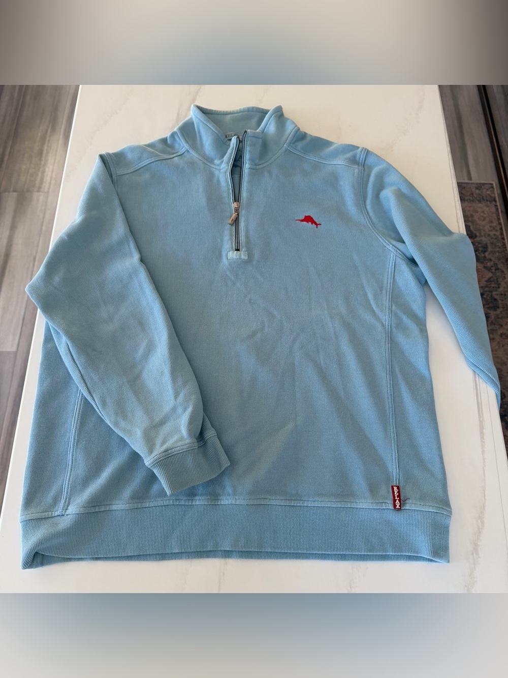 Tommy Bahama Light Blue Relax Half-Zip Sweatshirt